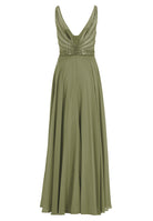 Langes Chiffon-Abendkleid mit Stickerei