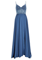 Abendkleid mit Corsagentop und feinen Ziersteinen