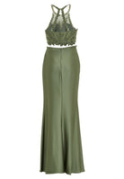 Two-piece Kleid mit langen Satinrock