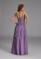 Chiffonkleid mit Bindeband am Rücken