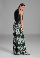 Jumpsuit mit Schluppenblusen Top und Druck Hose