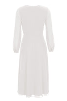 Tailliertes Midi Kleid aus Chiffon mit langen Ärmeln