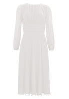 Tailliertes Midi Kleid aus Chiffon mit langen Ärmeln