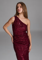 One Shoulder Abendkleid aus elastischer Paillette