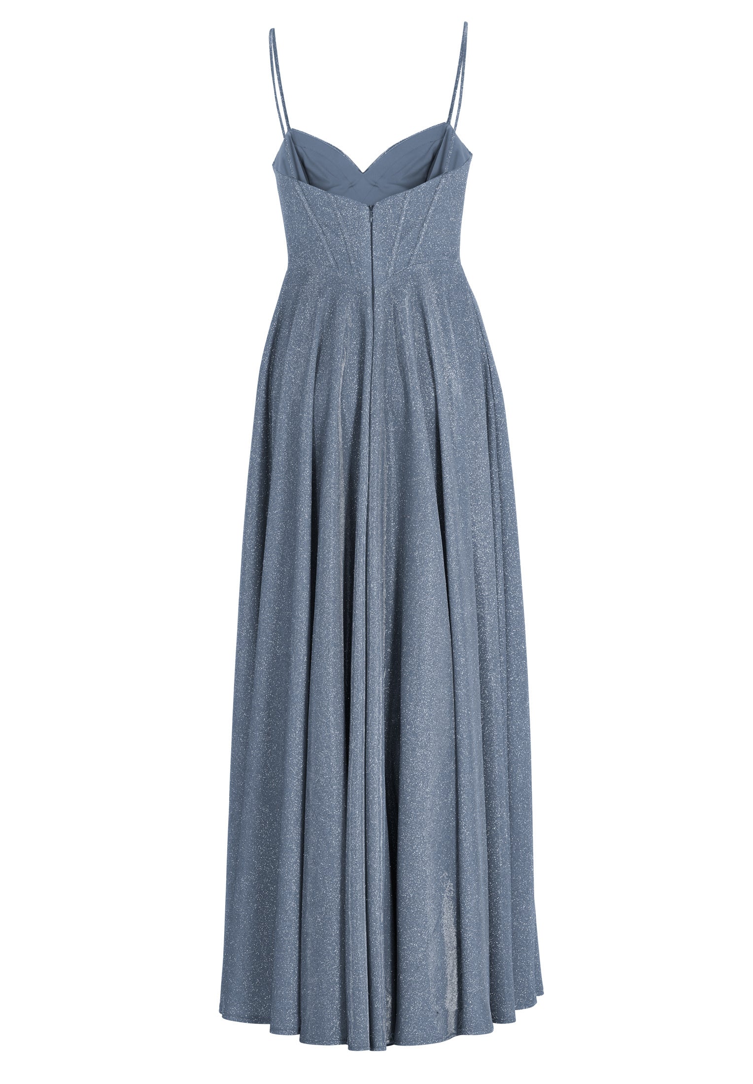 Schimmerndes Abendkleid mit Drapierung