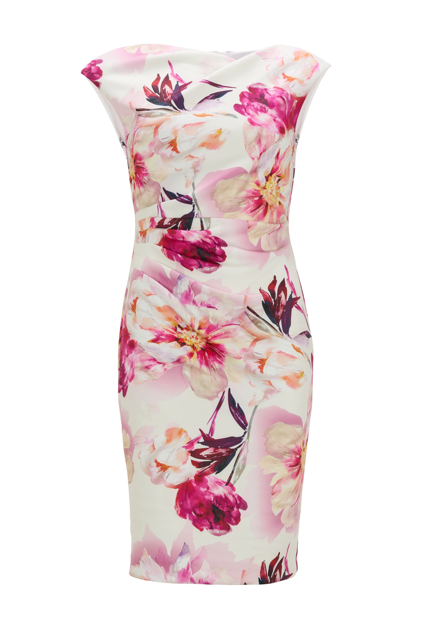 Scuba-Tageskleid mit Drapierung