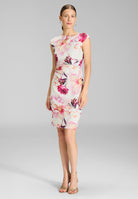 Scuba-Tageskleid mit Drapierung red violet