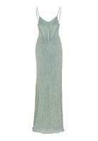 Slipdress mit transparenter Rückenpartie