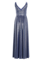 Abendkleid aus foliertem Jersey mit Beinschlitz