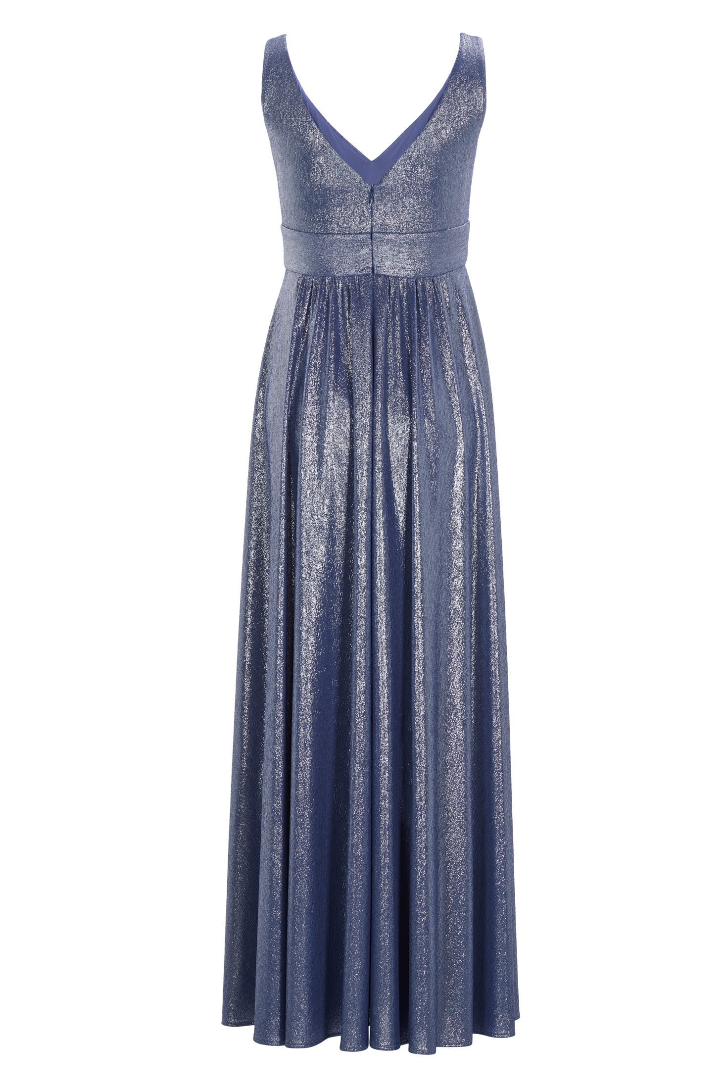 Abendkleid aus foliertem Jersey mit Beinschlitz