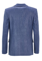 Oversized Blazer aus glänzendem Denim