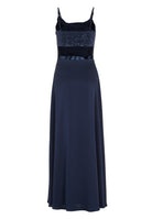 Abendkleid aus Satin mit Rückseite in Rock-Top-Optik