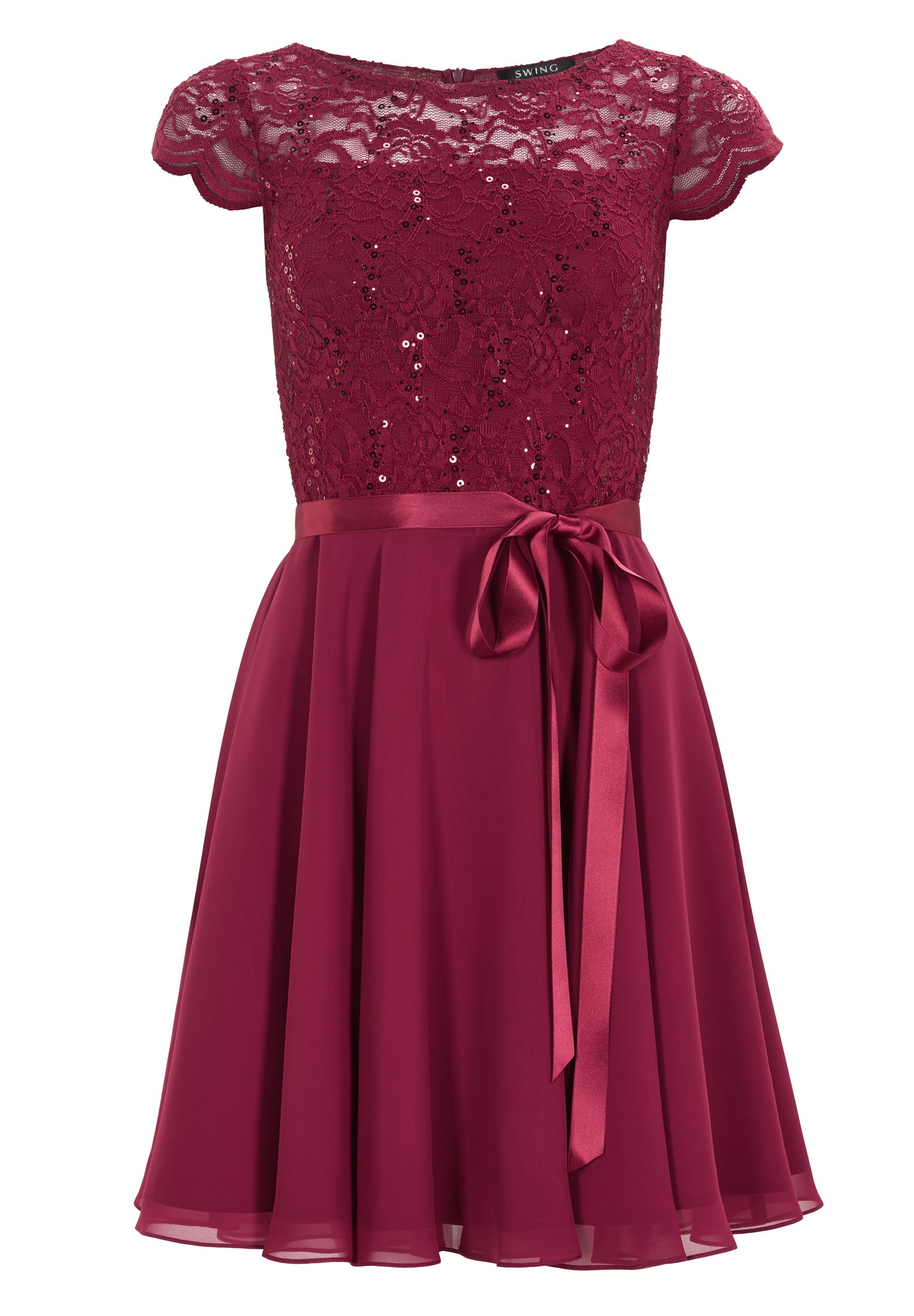 Cocktailkleid mit Spitzenoberteil und Chiffon Rock