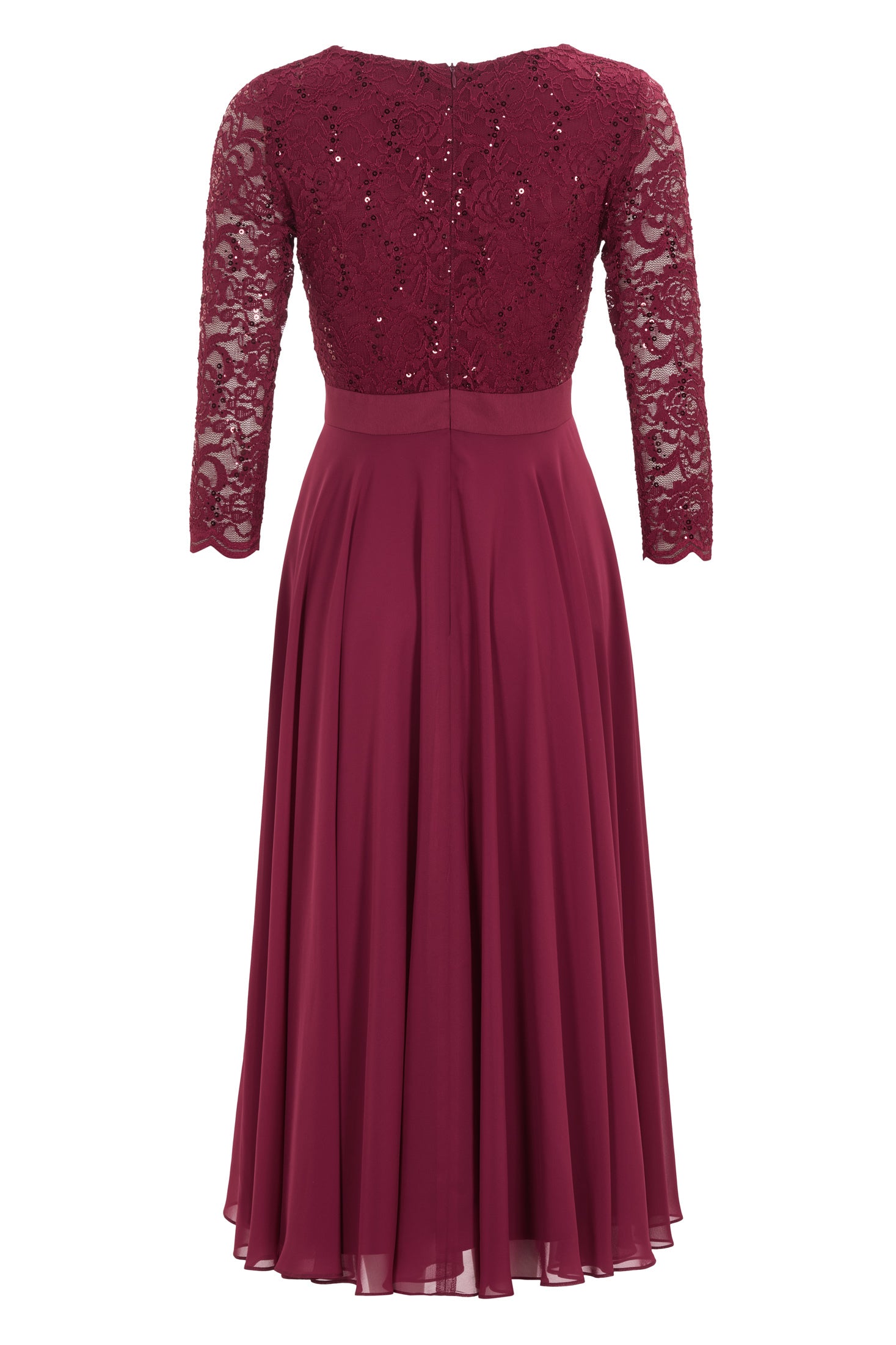 Cocktailkleid aus Material-Mix