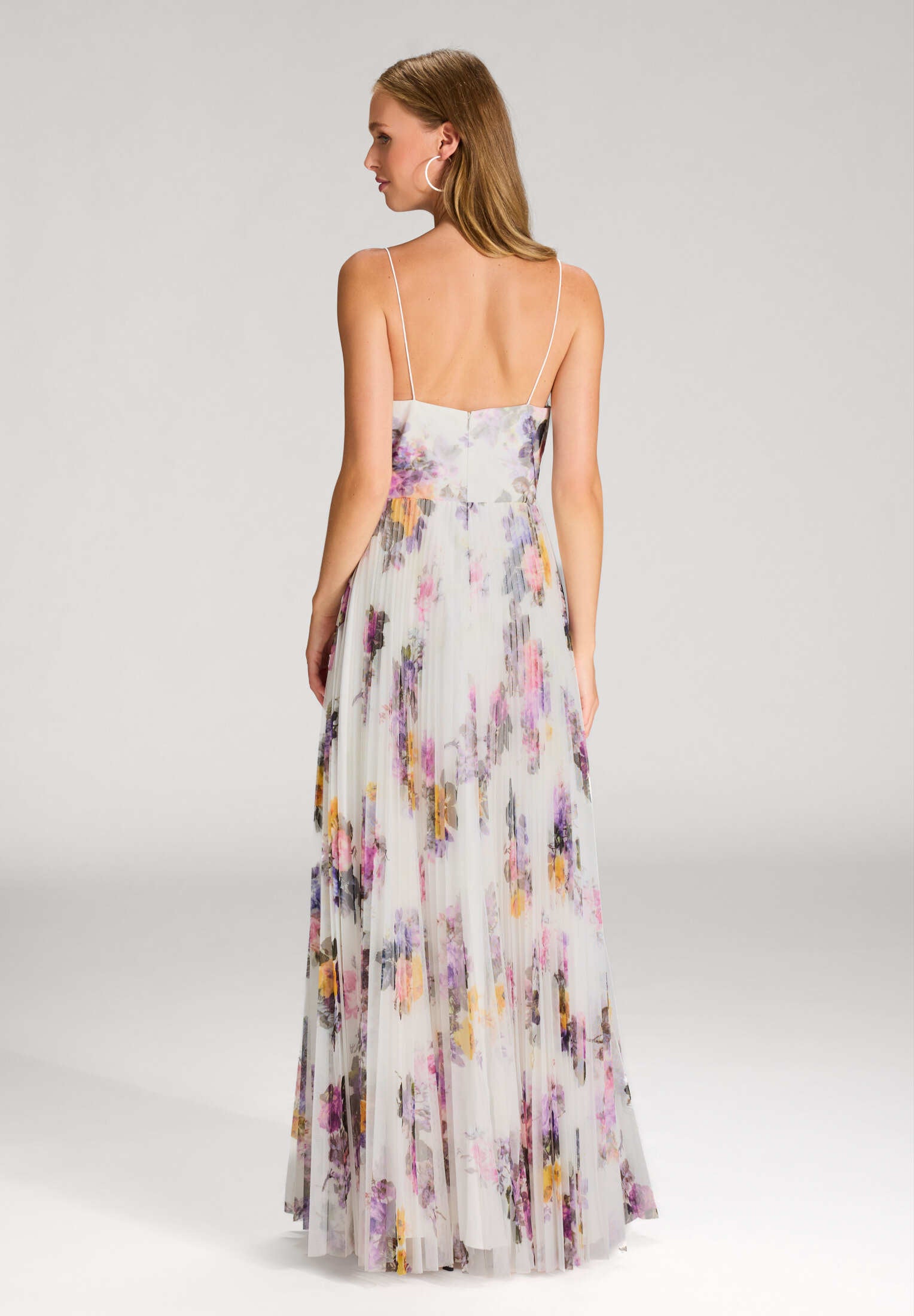 Printkleid mit plissiertem Rock