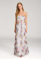 Printkleid mit plissiertem Rock ivory multi print