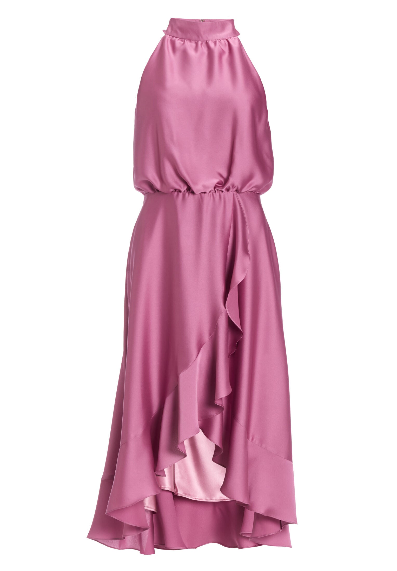 Cocktailkleid aus Satin mit Volant