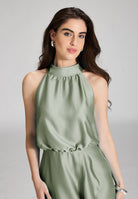 Cocktailkleid aus Satin mit Volant