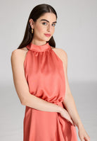 Cocktailkleid aus Satin mit Volant