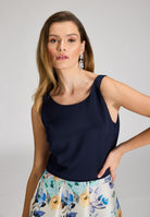 Cocktailkleid aus bedrucktem Twill mit Scuba Oberteil