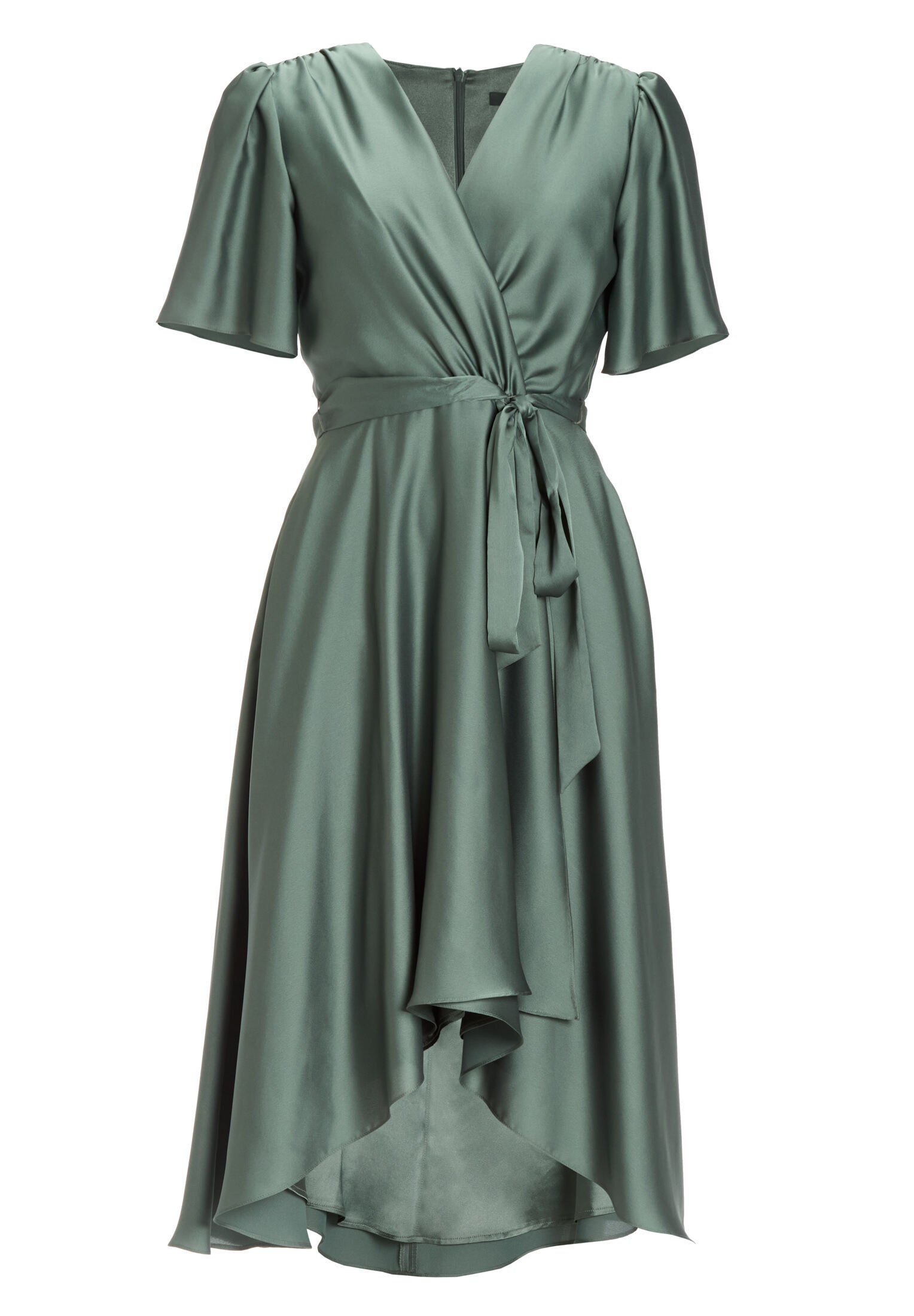 Cocktailkleid aus Satin in Wickel Optik