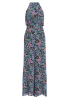 Jumpsuit mit Schluppe aus floral bedrucktem Viscose Material