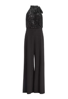 Ärmelloser Jumpsuit mit Schluppenblusen Top aus elastischer Paillette