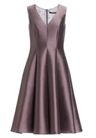 Midi langes Cocktailkleid aus Twill mit Godets