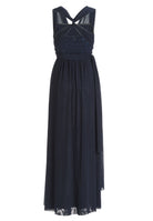 Abendkleid aus Mesh und Spitze mit verschiedenen Bindemöglichkeiten