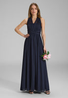 Abendkleid aus Mesh und Spitze mit verschiedenen Bindemöglichkeiten navy