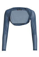 Bolero aus Mesh mit Raffblende