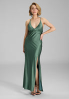 Abendkleid mit Knotendetail am Rücken aus Jersey Satin