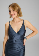 Abendkleid mit seitlicher Raffung aus Jersey Satin