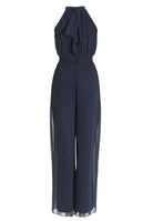 Chiffon Jumpsuit mit Smokbund