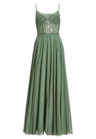 Chiffonkleid mit besticktem Top