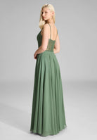 Chiffonkleid mit besticktem Top