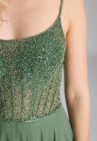 Chiffonkleid mit besticktem Top