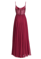 Chiffonkleid mit besticktem Top