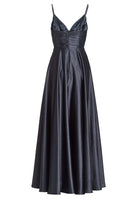 Schimmerndes Abendkleid mit drapiertem Top