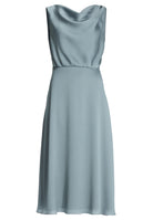 Cocktailkleid aus Satin mit Wasserfall Ausschnitt