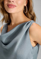 Cocktailkleid aus Satin mit Wasserfall Ausschnitt