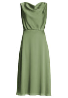 Cocktailkleid aus Satin mit Wasserfall Ausschnitt