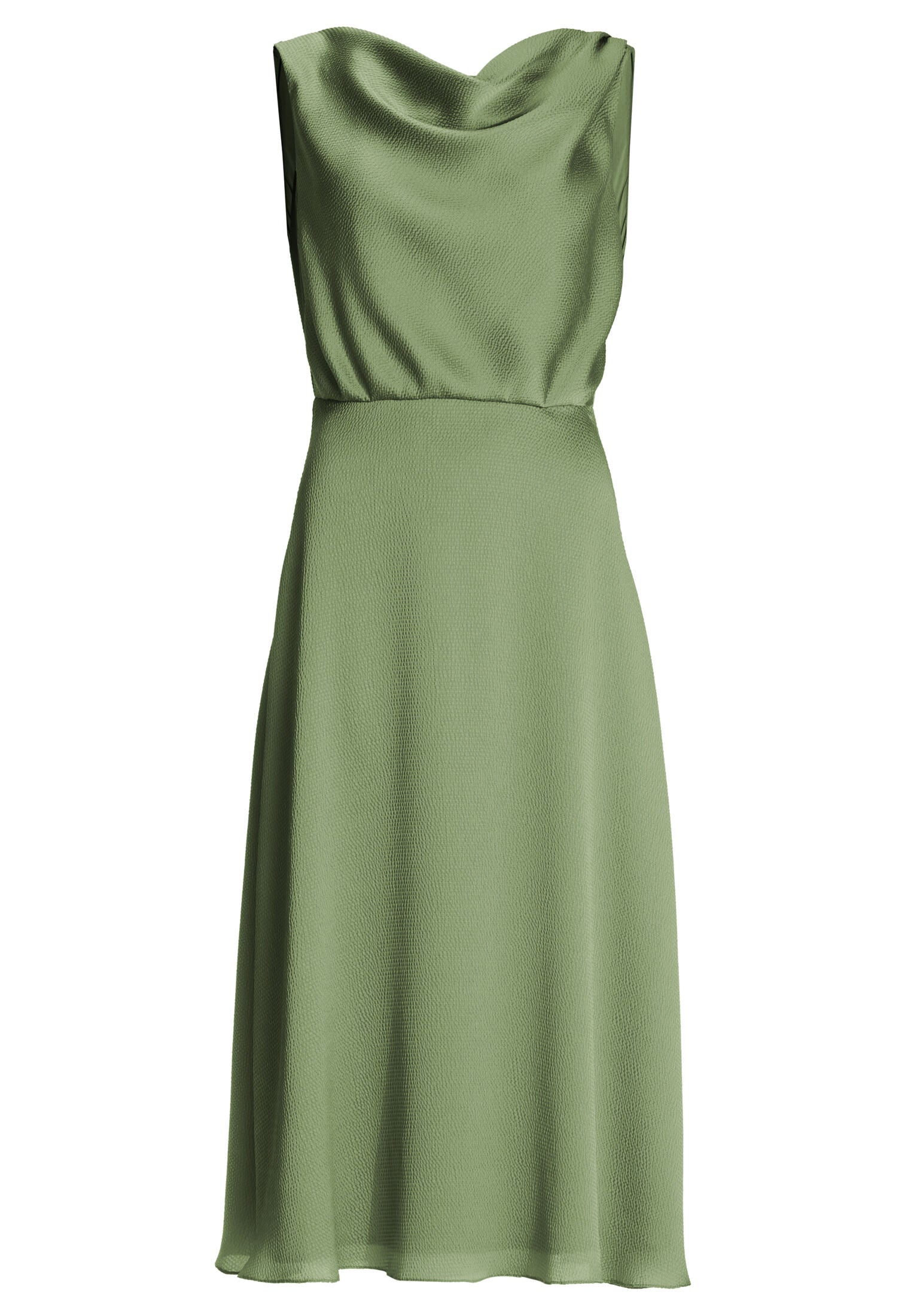 Cocktailkleid aus Satin mit Wasserfall Ausschnitt