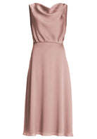 Cocktailkleid aus Satin mit Wasserfall Ausschnitt