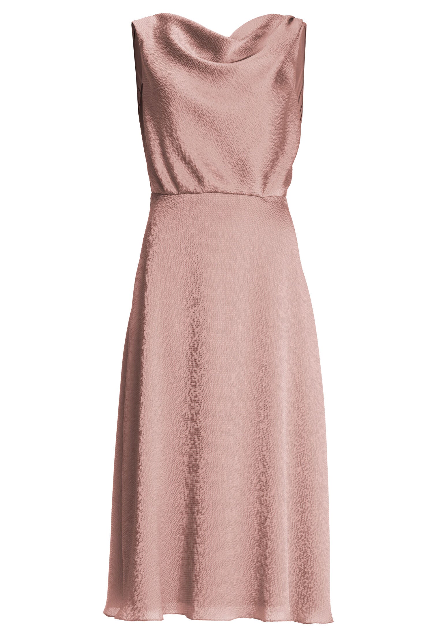 Cocktailkleid aus Satin mit Wasserfall Ausschnitt