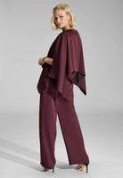 Hose aus Satin mit geradem Bein und Taschen