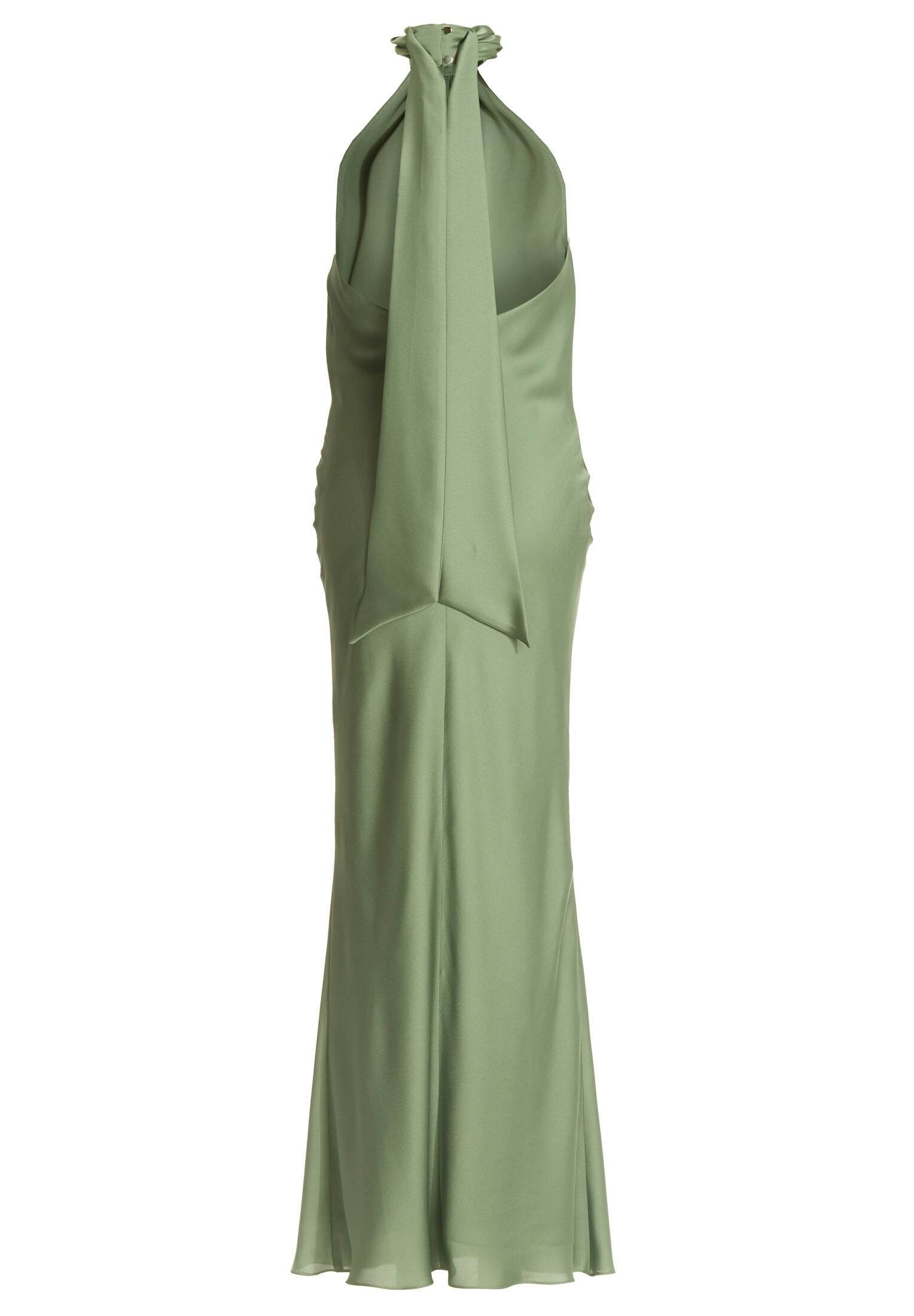 Abendkleid aus nachhaltigem Satin mit Stehkragen