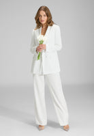 Hose aus Satin mit geradem Bein ivory