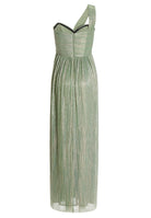 Abendkleid One Shoulder aus glänzendem Plissee Jersey