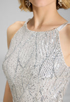 Jumpsuit mit amerikanischem Ausschnitt und besticktem Oberteil